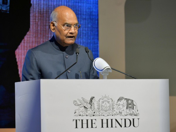 President Ram Nath Kovind addressing the fourth edition of 'The Huddle' in Bengaluru on Saturday. Photo/ANI