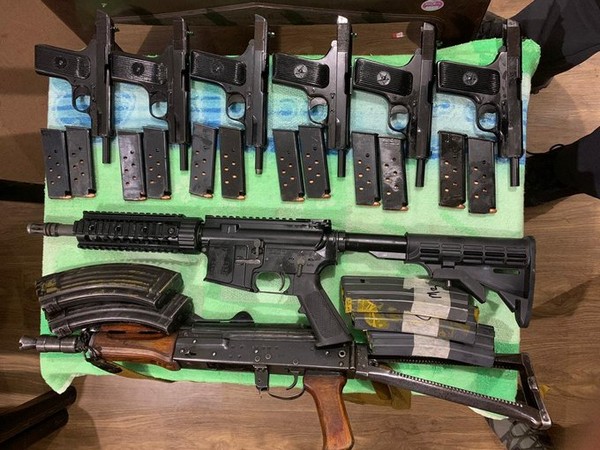 Arms recovered by the Indian Army on Wednesday. Photo/ANI