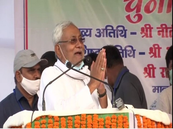 Bihar Chief Minister Nitish Kumar addressing an election rally in Mokama on Wednesday.