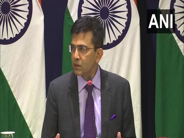 MEA spokesperson Raveesh Kumar speaking to reporters in New Delhi on Friday.