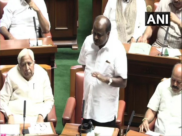 JD(S) leader H D Kumaraswamy at the Vidhan Soudha in Bengalurur on Monday. Photo/ANI