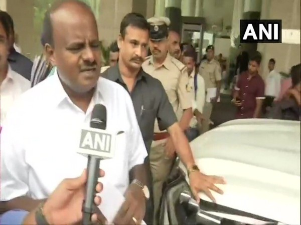 Karnataka Chief Minister HD Kumaraswamy while speakng to media persons in Bengaluru, Karnataka on Tuesday. Photo/ANI 