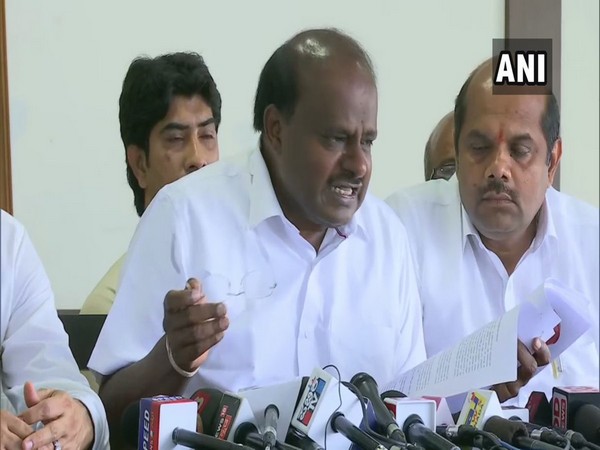 Former Karnataka chief minister HD Kumaraswamy speaking to reporters in Bengaluru on Wednesday.