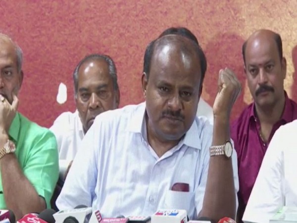 JDS leader HD Kumaraswamy at a press conference in Mysore. Photo/ANI