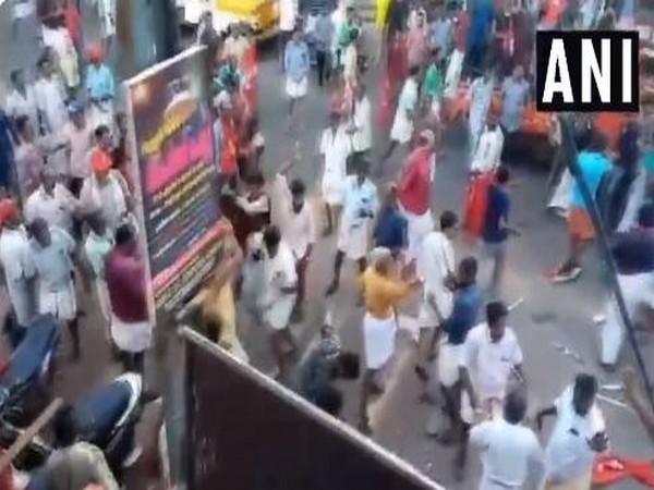 LDF and UDF workers clash in Kollam, Kerala, on Sunday