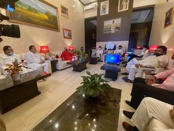 The LJP meeting underway on Sunday (Photo/ANI)