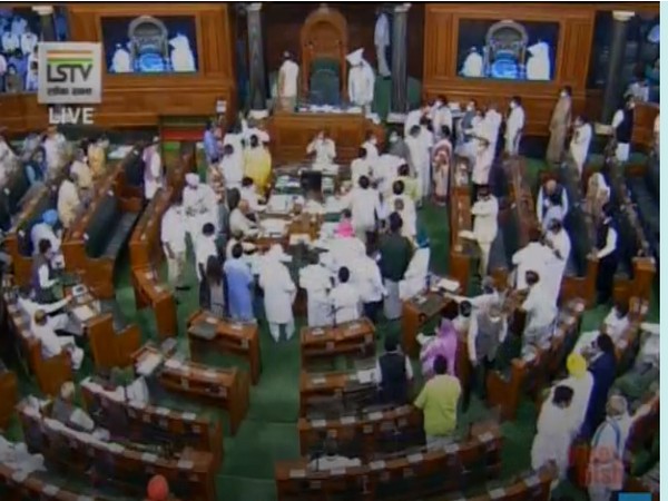 Visuals from LoK Sabha.