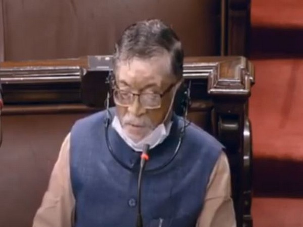 Labour Minister Santosh Kumar Gangwar speaking in the Rajya Sabha on Wednesday. 