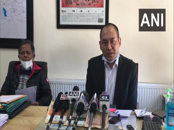 Rigzin Samphel, Commissioner Secretary, Ladakh, addressing the press on Monday