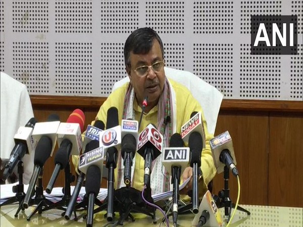 Tripura Minister Ratan Lal Nath speaking to reporters on Monday. Photo/ANI
