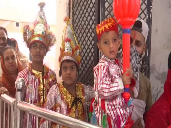Kids dressed like 'Langoors' at Bada Hanuman Mandir in Amritsar, Punjab. (Photo/ANI)