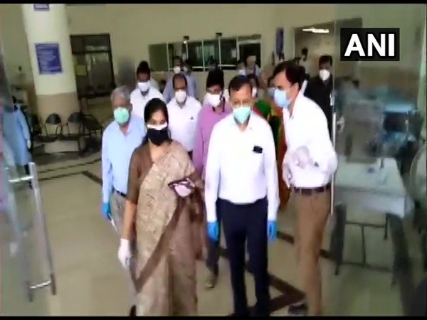 A Central health team from the Ministry of Health and Family welfare inspects Covid-19 response and management in Telangana on Monday. (Photo/ANI)