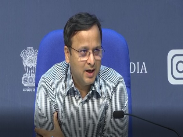 Lav Agarwal, Joint Secretary, Ministry of Health and Family Welfare, addressing a press briefing in New Delhi on Tuesday. Photo/ANI