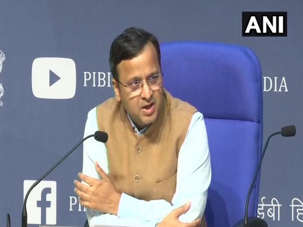 Joint Secretary, Union Health Ministry, Lav Aggarwal addressing media in New Delhi on Saturday. Photo/ANI