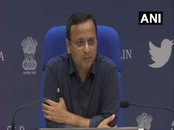 Lav Agarwal, Joint Secretary, Union Health and Family Welfare Ministry,  addressing a press conference in New Delhi on Tuesday. Photo/ANI