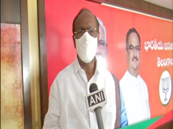 Former Telangana BJP president K Laxman speaking to ANI on Monday. (Photo/ANI)