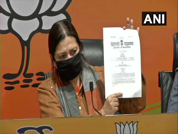 Meenakshi Lekhi addressing a press conference in New Delhi on Thursday.