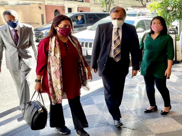 MoS Meenakashi Lekhi in New York. (Twitter/TS Tirumurti)