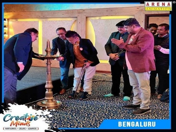 Lighting the lamp ceremony at Creative Minds Bangalore 2019-2020.