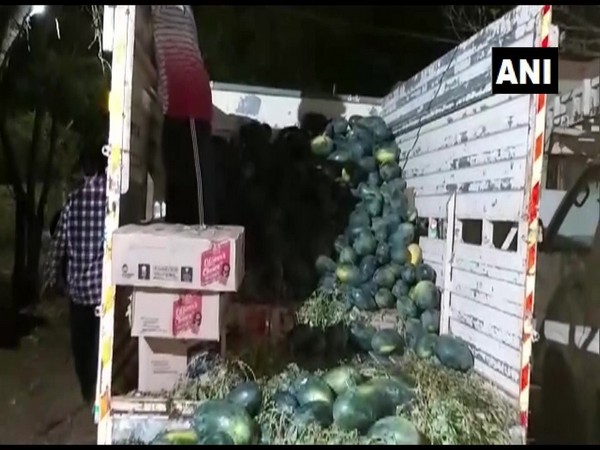 Police in Guntur have seized liquor bottles worth approximately Rs 5 lakhs from three watermelon-laden mini trucks.