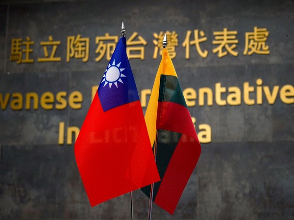 Flags at Taiwanese Representative Office in Lithuania. (Photo Credit - Reuters)