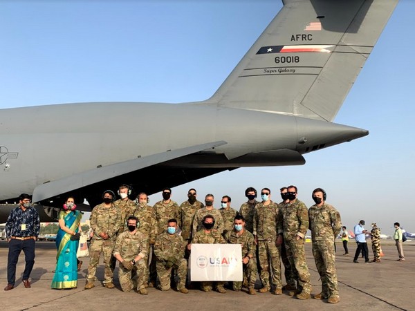 US sent 4 gray tails to India, containing 1m Rapid Diagnostic Tests, 545 Oxygen Concentrators