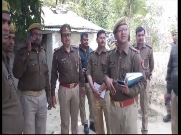 Police on the spot after a priest found dead under mysterious circumstances in Lucknow on Monday. Photo/ANI