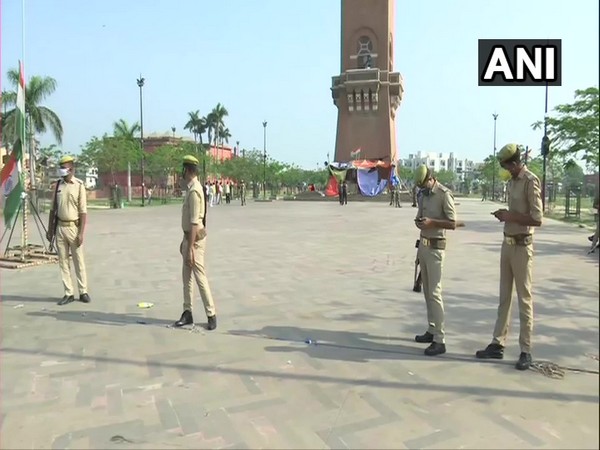 Visual from the empty anti-CAA protest site in Lucknow on Monday. Photo/ANI