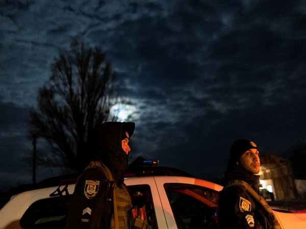 Service members of the Ukrainian Police forces at an airfield near Stanytsia Luhanska. (Photo Credit - Reuters)