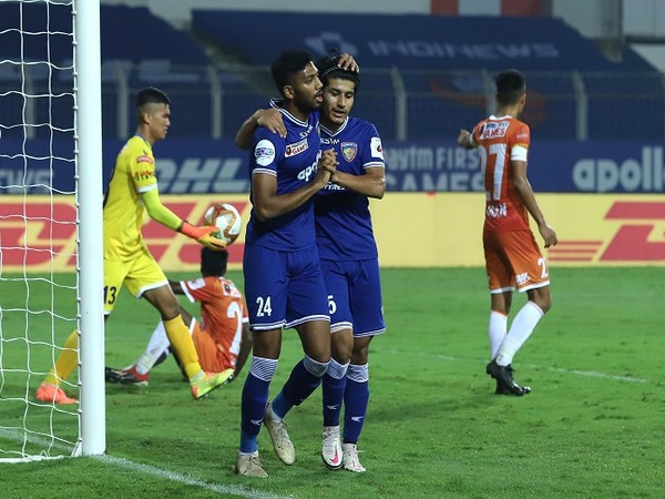 CFC's Rahim Ali celebrates after scoring his first goal of this ISL season (Image: ISL)