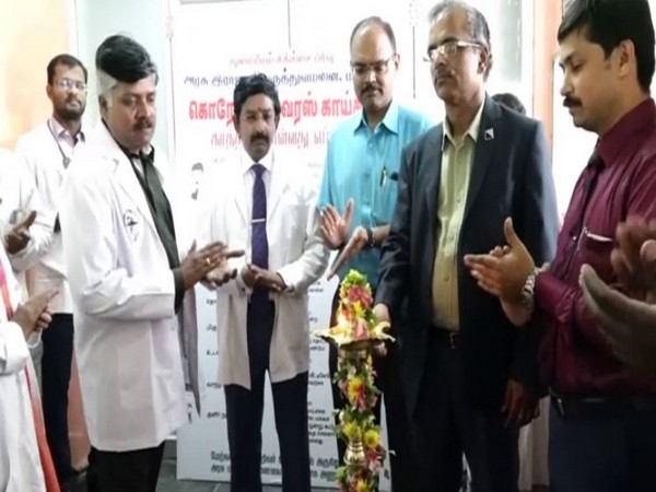 Dr Sangumani Madurai, Rajaji Government Hospital Dean inaugurating the isolation ward for Coronavirus at the Madurai Government Hospital here on Wednesday.