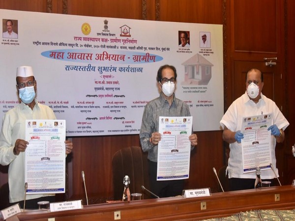 Maharashtra Chief Minister Uddhav Thackeray during the launch of a new rural housing project named Maha Awas Yojana-Gramin.