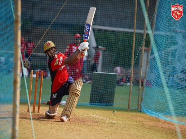 Mayank Agarwal during net practice for Punjab Kings (Image: Punjab Kings media)