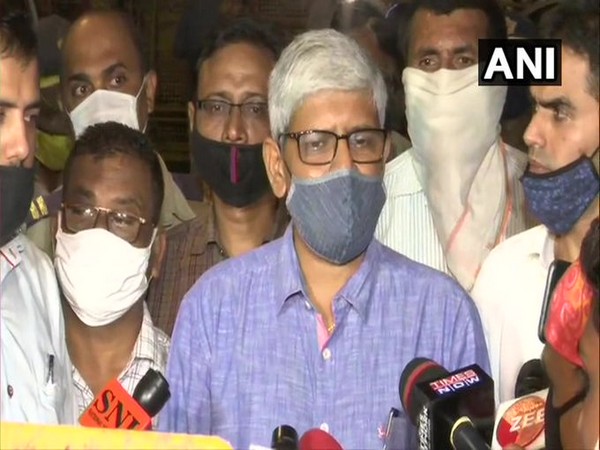 Mutha Ashok Jain speaking to reporters in Mumbai on Tuesday.
