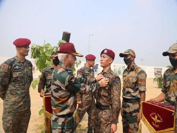 Maroon Beret Ceremonial Parade held at Garud Regimental Training Centre. (Photo/ANI)