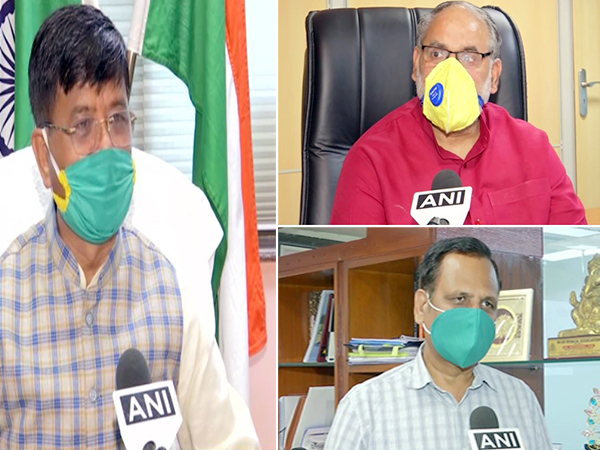 Bhupendra Gupta, Jai Prakash of MCD and Delhi Health Minister Satyendar Jain