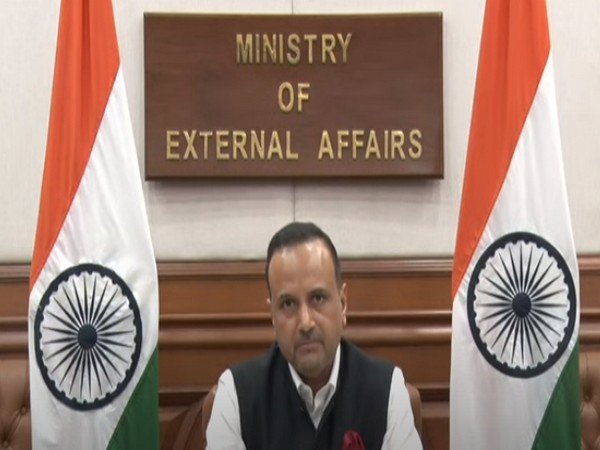MEA spokesperson Anurag Srivastava speaking during virtual press briefing on Thursday. Photo/ANI