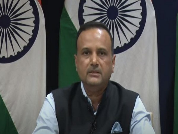 MEA Spokesperson Anurag Srivastava speaking at the weekly press briefing on Thursday. Photo/ANI
