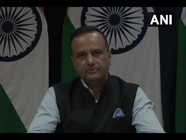 MEA spokesperson Anurag Srivastava addressing a weekly briefing on Thursday. Photo/ANI