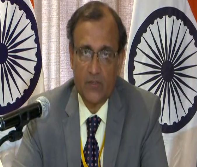 MEA official briefing media about Vice President's visit to Sierra Leone