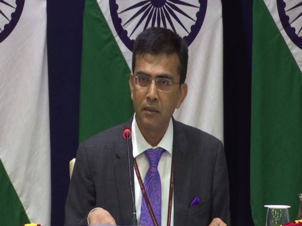 MEA spokesperson Raveesh Kumar addressing a press conference on Friday. Photo/ANI