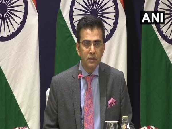 MEA Spokesperson Raveesh Kumar addressing a press conference in New Delhi on Thursday. Photo/ANI
