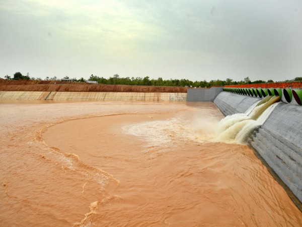 Visuals from Kaleswaram Lift Irrigation project on Friday. Photo/ANI