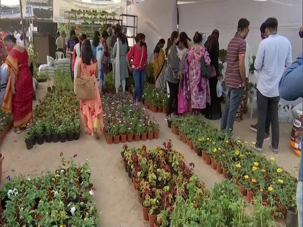 A visual from 'Ninth Nursery Mela' at Necklace Road in Hyderabad. (Photo/ANI)