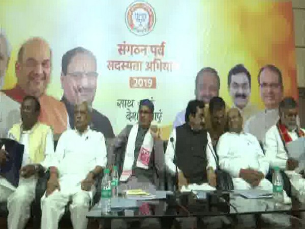 Senior BJP leaders including former CM Shivraj Singh Chouhan and BJP state president , Rakesh Singh present at the meeting. Photo/ANI