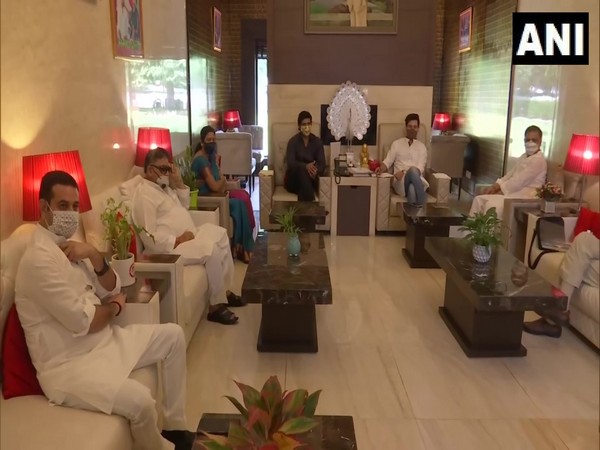 LJP's Parliamentary Board Bihar meeting chaired by party president Chirag Paswan at his residence in Delhi. (Photo/ANI)