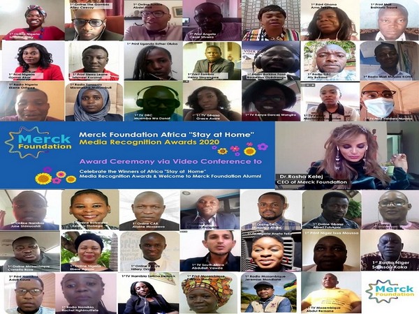 Dr. Rasha Kelej, CEO of Merck Foundation, during the Award Ceremony being held via VC, addressing the winners of Africa 