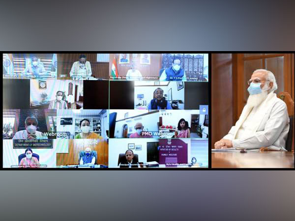 Visual of the COVID-19 review meeting chaired by PM Narendra Modi. (Photo/PIB)