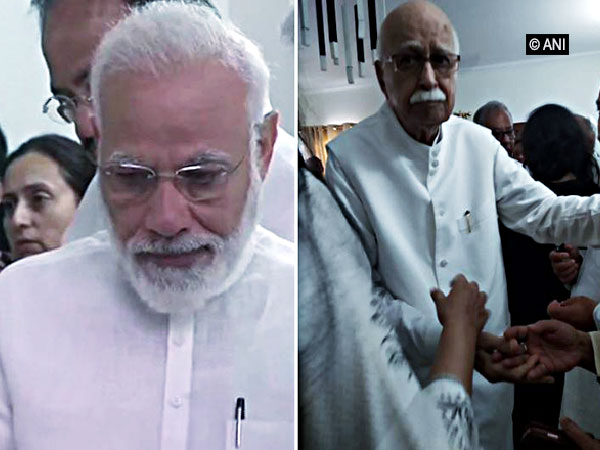 Prime Minister Narendra Modi and BJP veteran L K Advani paid their last respects to former External Affairs Minister Sushma Swaraj on Wednesday. (Photo/ANI)