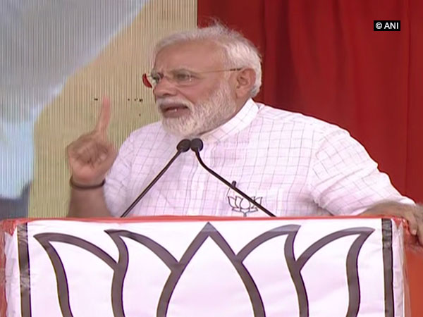 Prime Minister Narendra Modi speaking at an election rally in Kurnool, Andhra Pradesh, on Friday.